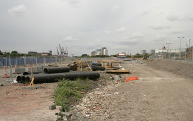 The commercial district site before ground clearance works